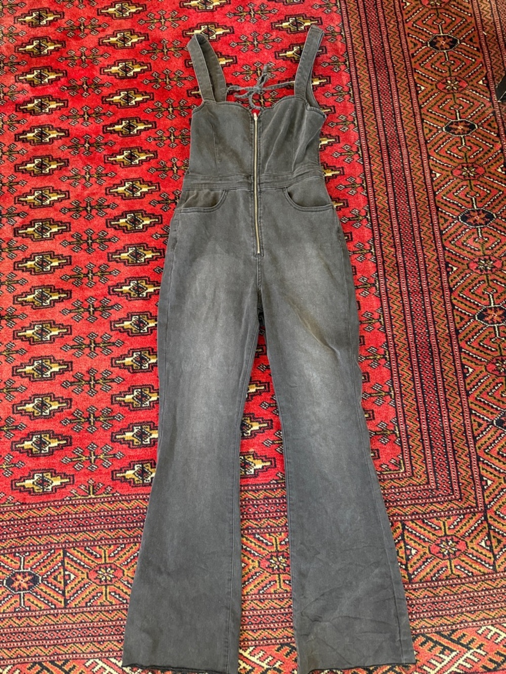 Free people curvy edition black overalls.